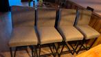 Set van 4 barstoelen, Ophalen of Verzenden, Grijs