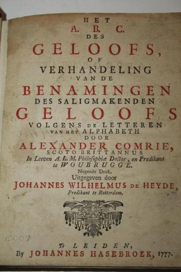 Alexander Comrie - Het A,B.C. des geloofs (1777)  beschikbaar voor biedingen