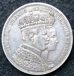 Wilhelm 1 Augusta Preussen Kronungs Thaler 1861, Postzegels en Munten, Zilver, Duitsland, Ophalen of Verzenden, Losse munt