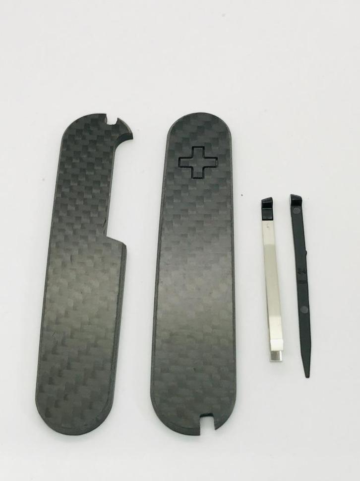 VICTORINOX CARBON BLACK Custom spare scale’s 91mm +NEW BLACK, Caravans en Kamperen, Kampeergereedschap, Nieuw, Verzenden