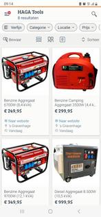 Benzine Aggregaat 6700W (8,4 kVA) pas op!!!!!!! Haga Tools, Ophalen of Verzenden, N.v.t, N.v.t, N.v.t