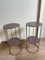 Intratuin plantentafels bijzettafel in paars/mauve, Minder dan 55 cm, Metaal of Aluminium, Rond, Zo goed als nieuw