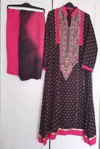Maat M Bruin roze indiase Marokkaanse jurk kameez 3 drlige, Ophalen of Verzenden, Nieuw, Maat 38/40 (M), Bruin