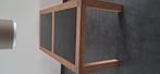 Eiken tafel met leistenen..2.00 x 98. Ophalen eind oktober, Ophalen, Gebruikt, Eikenhout, 200 cm of meer