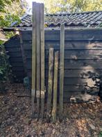 6 houten tuin palen, Tuin en Terras, Palen, Balken en Planken, Ophalen, Gebruikt, Minder dan 180 cm, Palen