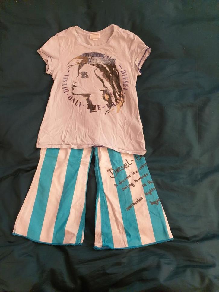 Diesel shirt en broek 104, Kinderen en Baby's, Kinderkleding | Maat 104, Zo goed als nieuw, Meisje, Broek, Ophalen of Verzenden