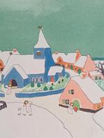 Jeanne Hebbelynck litho kerst landschap, Antiek en Kunst, Verzenden