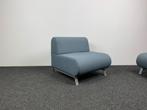 Grijs / Blauwe Bank Stof 72x80x80 cm, Ophalen, Gebruikt, 75 tot 100 cm, Stof