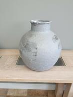 Pot vaas grijs glas betonlook 35hx32b cm, Huis en Inrichting, Woonaccessoires | Vazen, Ophalen, Overige kleuren, Minder dan 50 cm