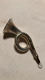 Vintage antieke kerstbal, trompetje zilver, Diversen, Kerst, Ophalen of Verzenden, Zo goed als nieuw