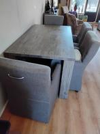 Eettafel met stoelen, Huis en Inrichting, Tafels | Eettafels, Ophalen, Gebruikt, 50 tot 100 cm, Vijf personen of meer