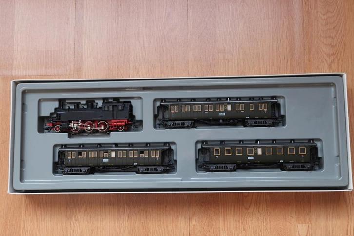 Märklin 2865 stoom-locomotief BR 75 personen-wagen H0 trein, Hobby en Vrije tijd, Modeltreinen | H0, Zo goed als nieuw, Treinset