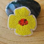 Strijk embleem applicatie Patch Gele pailletten bloem