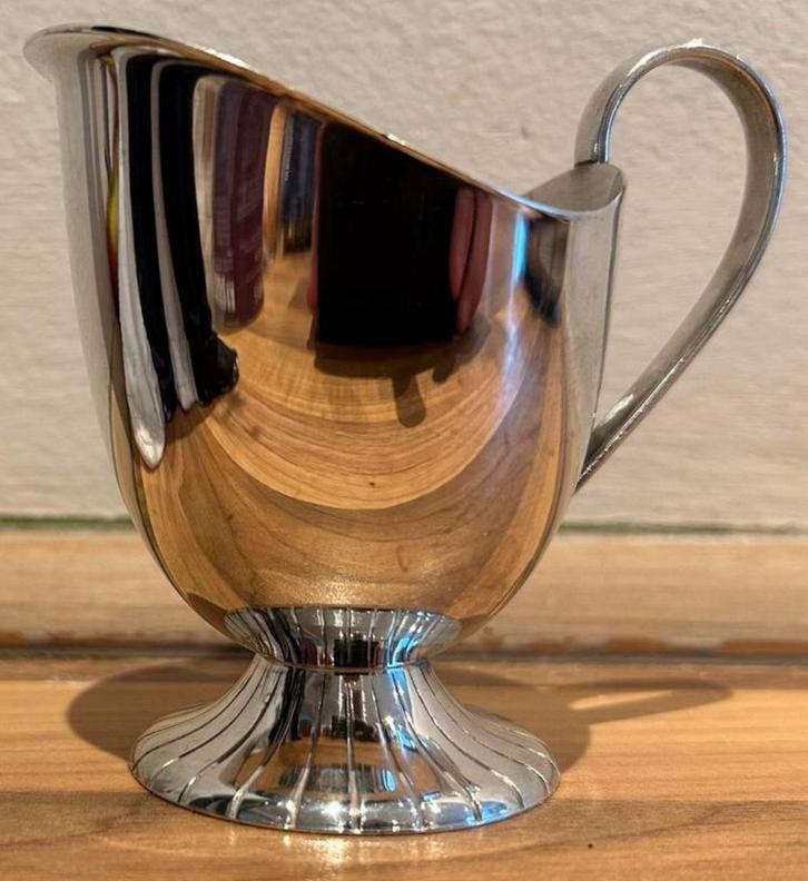 Vintage verzilverde melkkan Douwe Egberts, Antiek en Kunst, Antiek | Goud en Zilver, Zilver, Ophalen of Verzenden