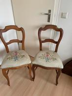 2 vintage stoeltjes met geborduurde zitting, Ophalen