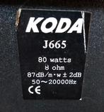 Vintage koda J665 luidsprekers  80wat, Ophalen of Verzenden, Minder dan 60 watt, Front, Rear of Stereo speakers, Overige merken