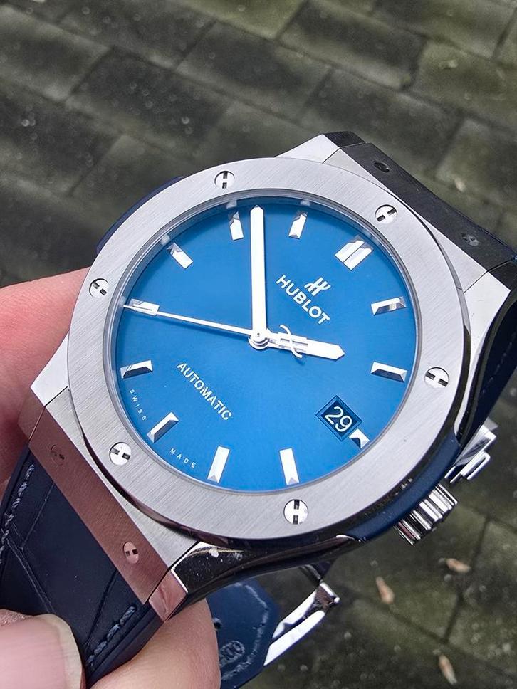 Hublot Classic Fusion titanium 45mm, Sieraden, Tassen en Uiterlijk, Horloges | Heren, Zo goed als nieuw, Breitling, Staal, Ophalen of Verzenden