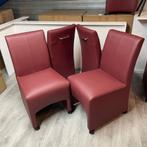 Super deal: 4 LEREN stoelen op wieletjes slechts €375,-, Ophalen, Nieuw, Leer, Vier