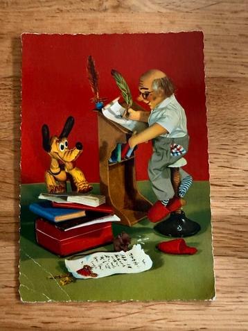 Vintage Ansichtkaart: Pluto en prof Ludwig von Drake beschikbaar voor biedingen