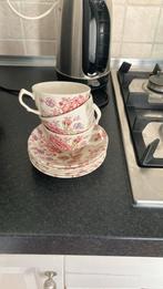 Johnson Brothers rose chintz theekopjes met schotel, Antiek en Kunst, Ophalen of Verzenden
