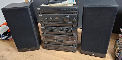 Philips HiFi stereo set FS261 compleet, Audio, Tv en Foto, Stereo-sets, Gebruikt, Cassettedeck, Cd-speler, Tuner of Radio, Speakers