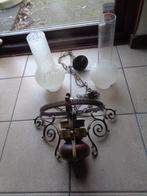 1 Hanglamp met 2 verschillende glazen kolven, Gebruikt, Klasssiek, Glas, Ophalen of Verzenden