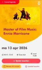 Concertgebouw ticket Ennio Morricone 13-04-2026, Tickets en Kaartjes, Eén persoon