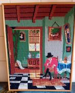 Geborduurd schilderij vintage.., Huis en Inrichting, Woonaccessoires | Schilderijen, Tekeningen en Foto's, Minder dan 50 cm, Oorspronkelijke maker