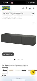 IKEA BESTA Tv-meubel Donkergrijs, Ophalen, Kunststof, 150 tot 200 cm, Nieuw