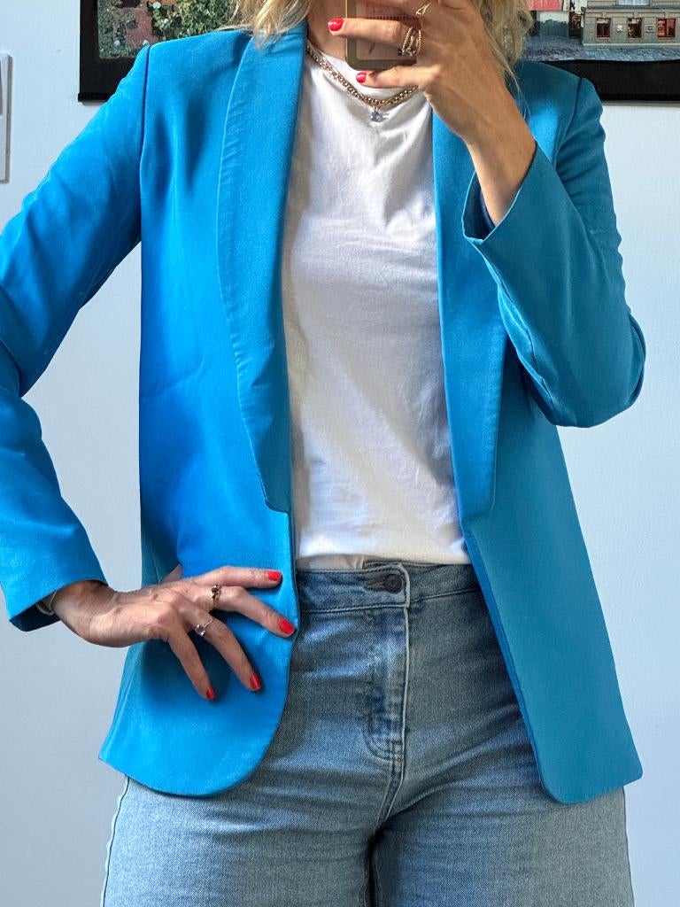 Blauwe blazer, Kleding | Dames, Maat 38/40 (M), Jasje, Gedragen, Verzenden