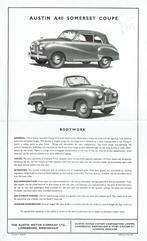 Folder Austin A40 Somerset Coupe (1952), Boeken, Auto's | Folders en Tijdschriften, Gelezen, Overige merken, Verzenden