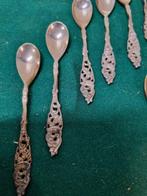 -	Gero 90 theelepeltjes kraanvogel verzilverd 12 stuks, Ophalen of Verzenden