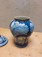 Blauw-witte Gemberpot, Handbeschilderd, 25 cm, Antiek en Kunst, Antiek | Keramiek en Aardewerk, Ophalen of Verzenden