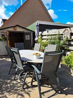Tuinset: ovale tafel + 6 stoelen, Tuin en Terras, Tuinsets en Loungesets, Ophalen, Overige materialen, Gebruikt, 6 zitplaatsen