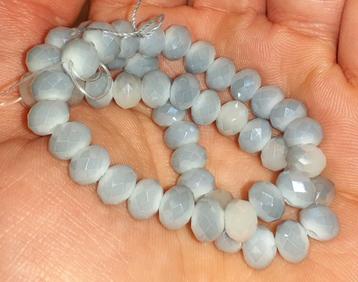 lot kralen wit grijze facet glas 6mm +- 50  beschikbaar voor biedingen
