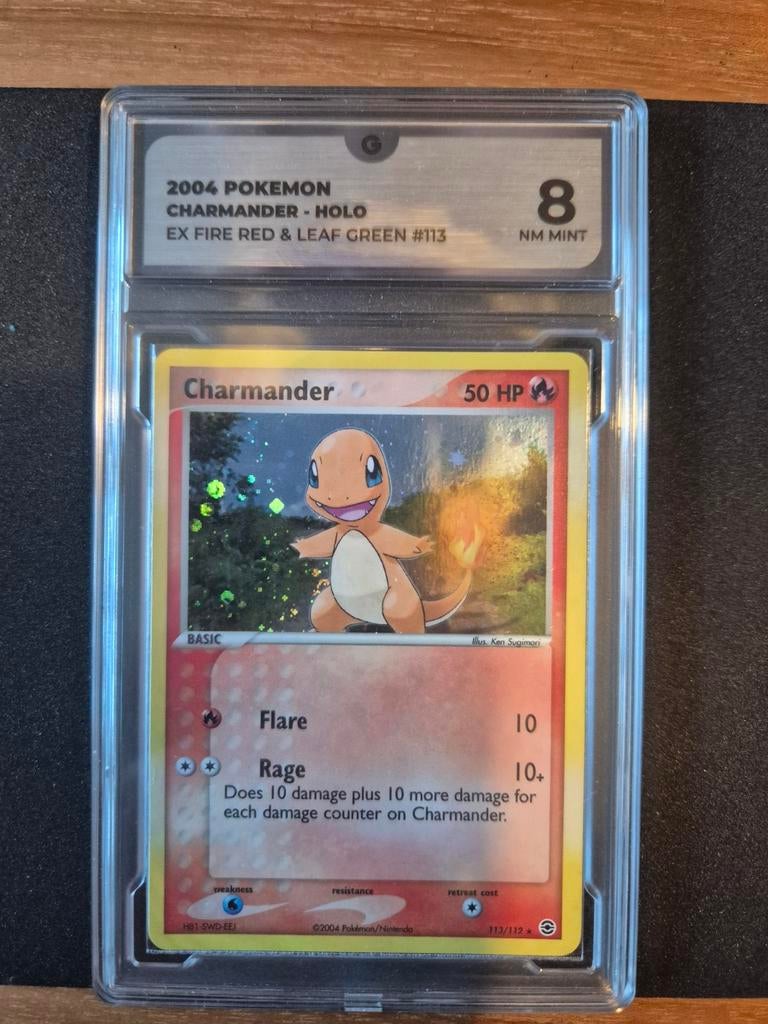 Charmander holo Fire Red 113, Ophalen of Verzenden, Zo goed als nieuw, Losse kaart, Foil