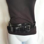Stoere zwarte glanzende riem., Kleding | Dames, Riemen en Ceinturen, 5 cm of meer, ., Zwart, 90 tot 100 cm