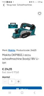 Makita schaaf accu, Doe-het-zelf en Verbouw, Gereedschap | Schuurmachines, Ophalen of Verzenden, Zo goed als nieuw, 1200 watt of meer