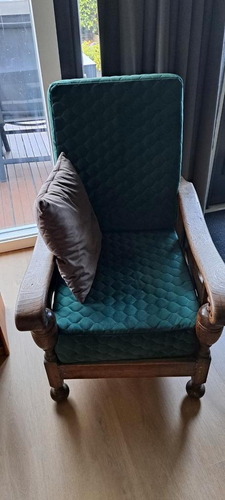 Antieke Rookstoel met Nieuwe Kussens, Huis en Inrichting, Fauteuils, Ophalen