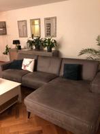 Grijze bank met lounge en love seat, 250 tot 300 cm, Gebruikt, 75 tot 100 cm, Ophalen of Verzenden