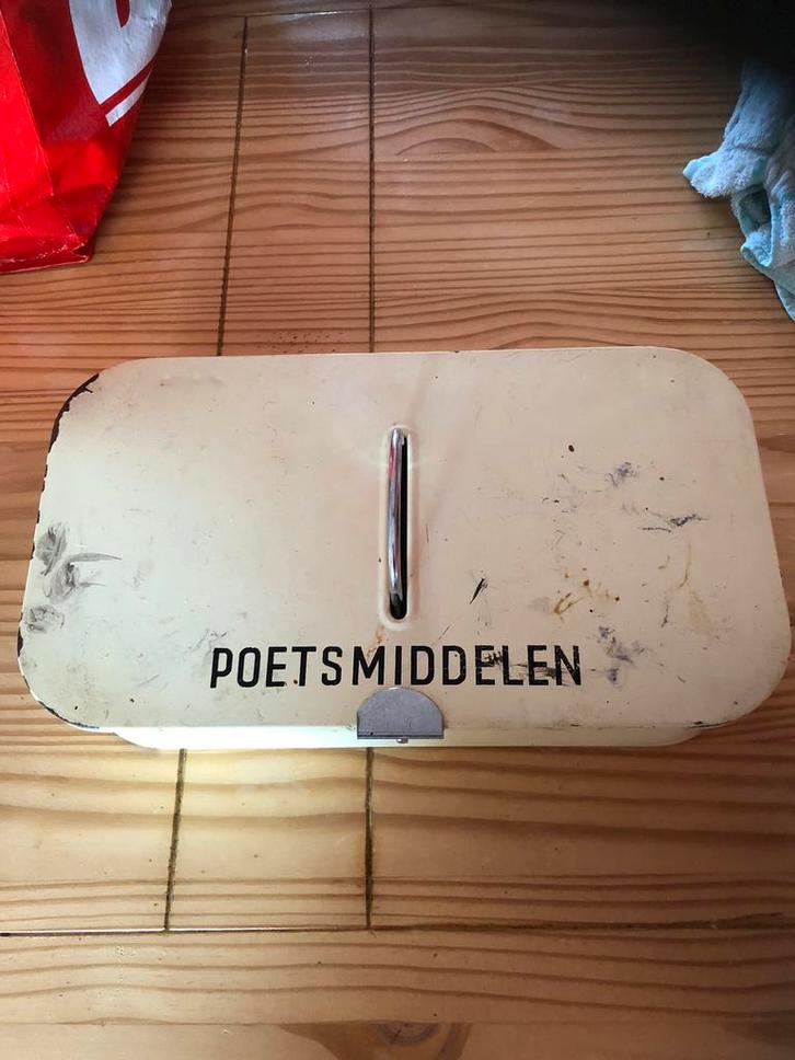 Antieke Poetsmiddelendoos van brabantia, Antiek en Kunst, Antiek | Keukenbenodigdheden, Ophalen of Verzenden