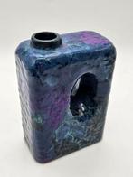 Marei Petrol Keramiek Vaas - Chimney Vaas, Huis en Inrichting, Gebruikt, Overige kleuren, Aardewerk of Porselein, Ophalen of Verzenden