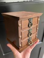 Hout houten kist kistje sieradendoos met lade lades vintage, Ophalen of Verzenden