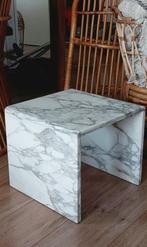 Marmeren Salontafel vintage carara design, Ophalen, Hotel chique, marmer, carara, eclectisch, design, luxe, Minder dan 50 cm, Vierkant