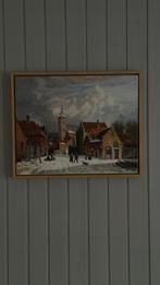 Mooi schilderij wintertijd, Antiek en Kunst, Kunst | Schilderijen | Klassiek, Ophalen of Verzenden