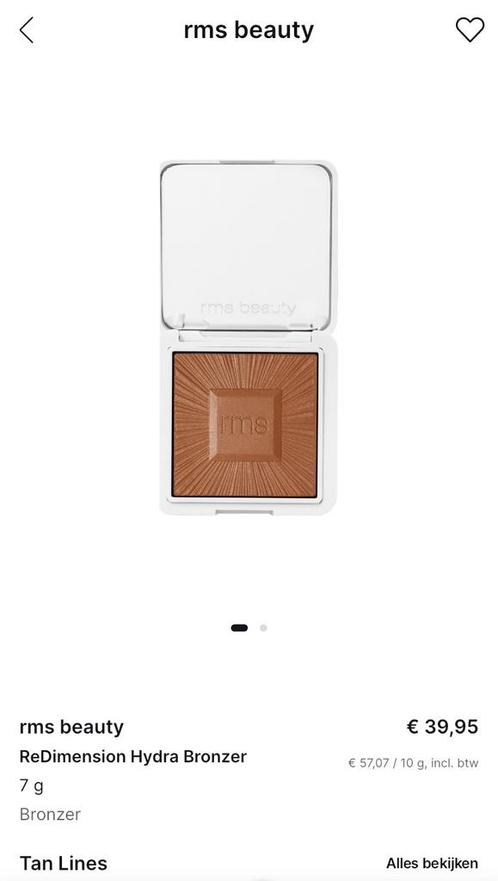 RMS Beauty clean Hydrabronzer Tan Lines bronzer, Sieraden, Tassen en Uiterlijk, Uiterlijk | Cosmetica en Make-up, Zo goed als nieuw