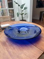 Vintage grote glazen diepblauwe schaal, Antiek en Kunst, Ophalen