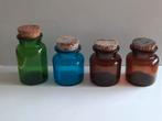 vintage glazen voorraadpotten met kurken deksel ., Ophalen of Verzenden, Huis en Inrichting