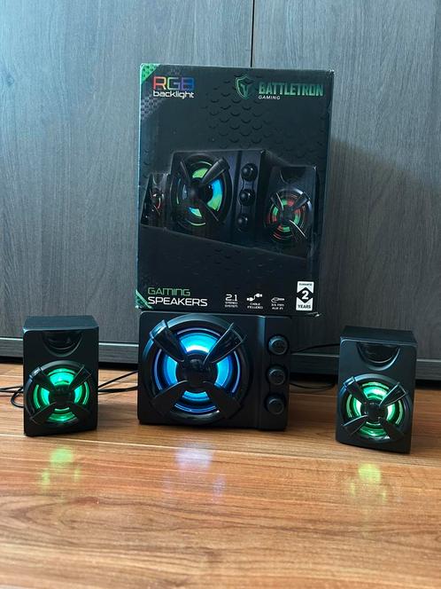 Gaming speakers battletron, Audio, Tv en Foto, Luidsprekers, Gebruikt, 120 watt of meer, Ophalen