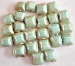 Groene opaque kussentjes glas kralen 1 cm, Verzenden, Nieuw, Kraal